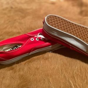 Red Vans authentic lace up.